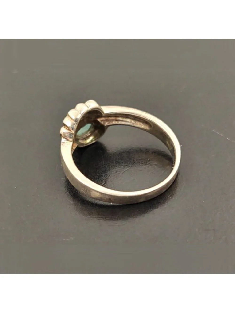Vintage Sterling Silver Light Blue Chalcedony Oval Cabochon Ring Size 8